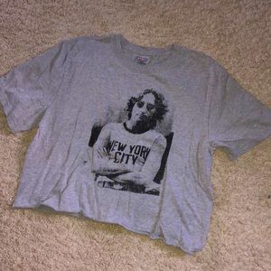 Cropped gray tee